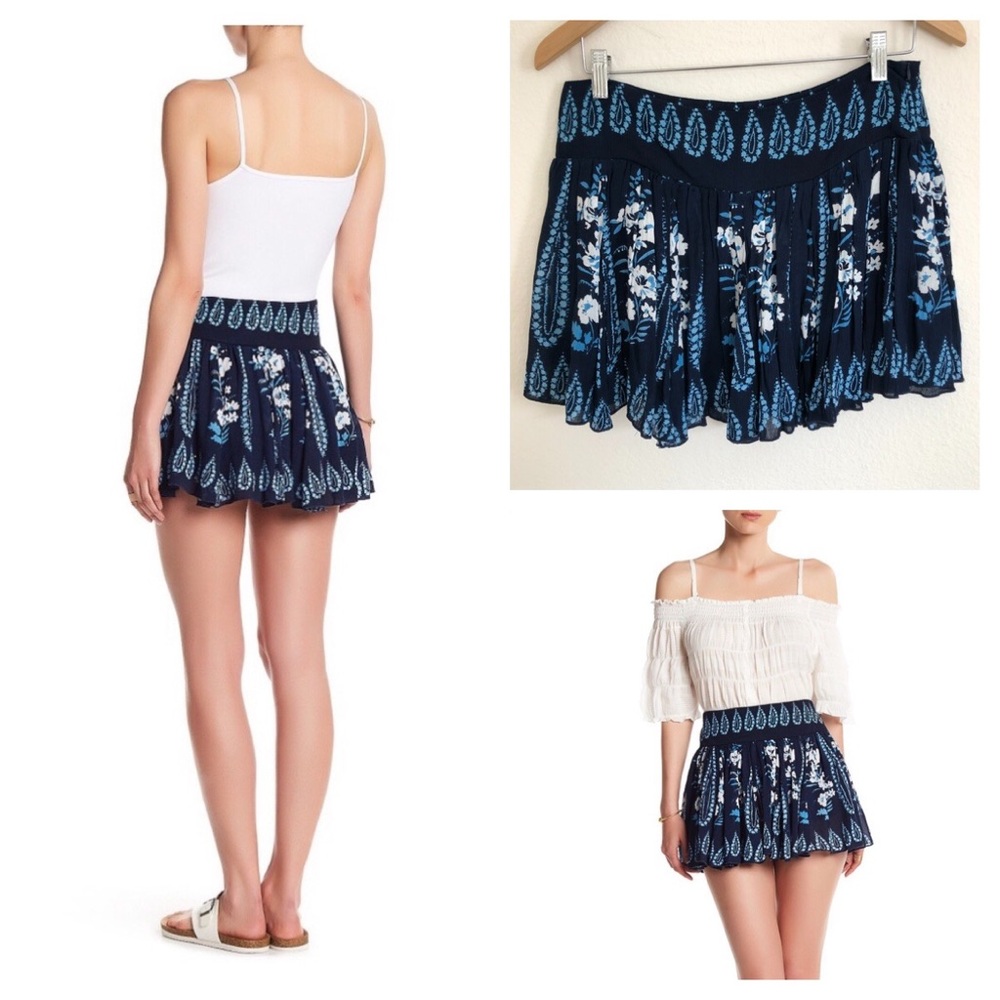 Raga Indigo Blue Luisa Ruffle Mini Skirt M